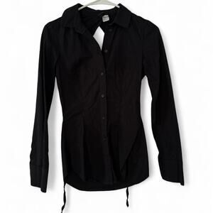 Black h&m long sleeve button